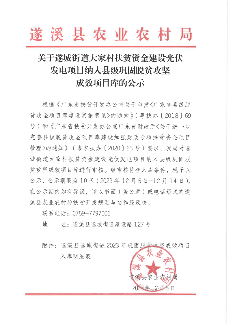 關于遂城街道大家村扶貧資金建設光伏發電項目納入縣級鞏固脫貧攻堅成效項目庫的公示_00.png