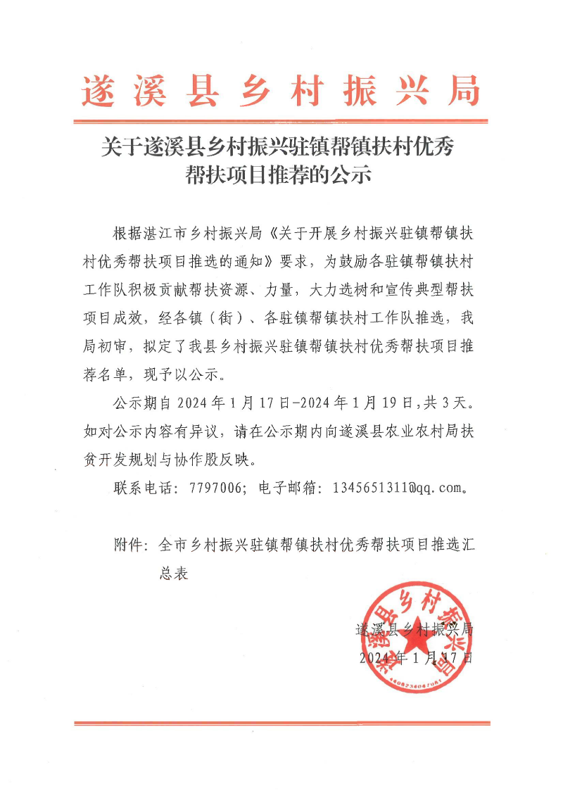 2024.1.17 關(guān)于遂溪縣鄉(xiāng)村振興駐鎮(zhèn)幫鎮(zhèn)扶村優(yōu)秀幫扶項目推薦的公示_00.png