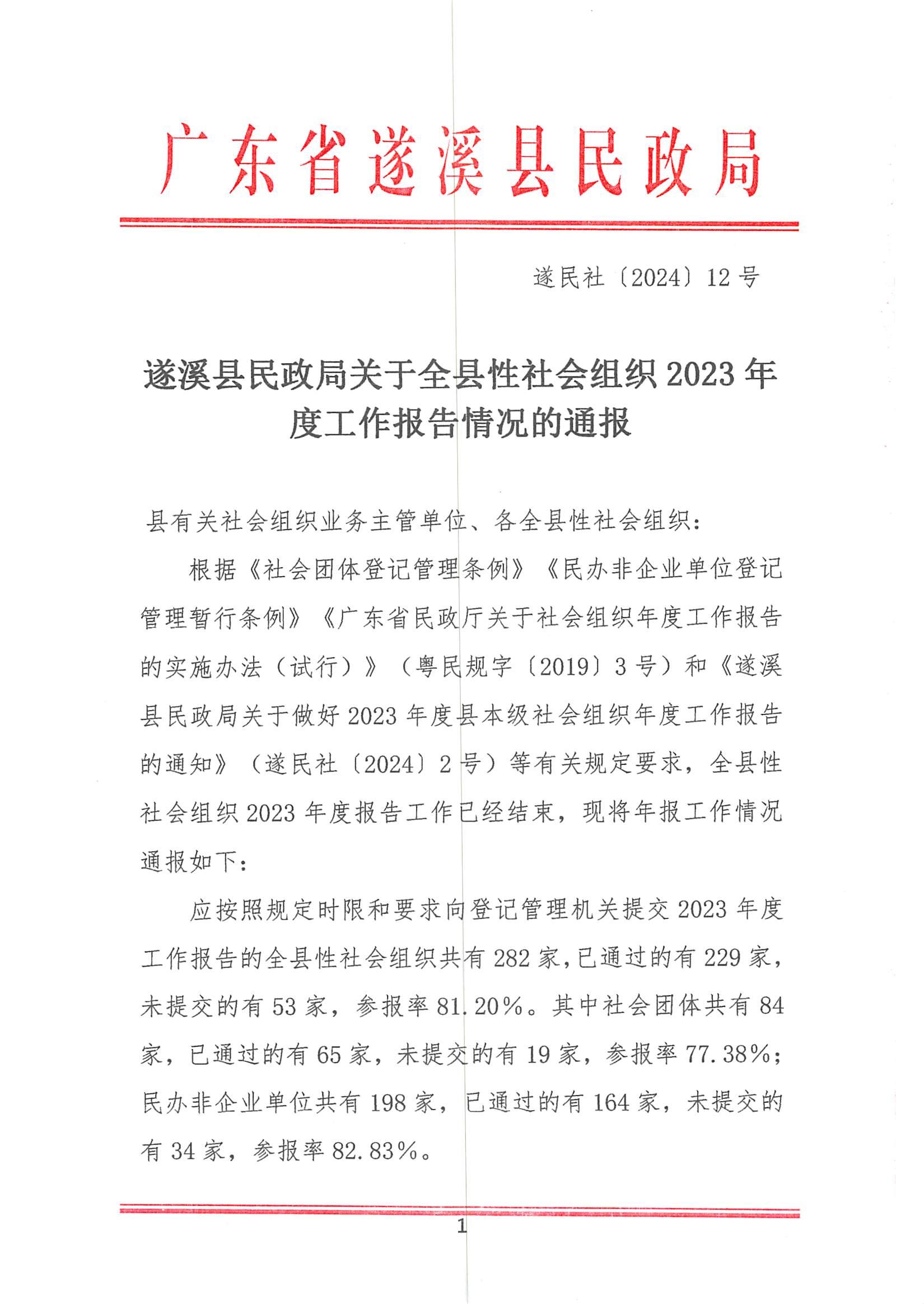 遂溪縣民政局關于全縣性社會組織2023年度工作報告情況的通報_00.jpg