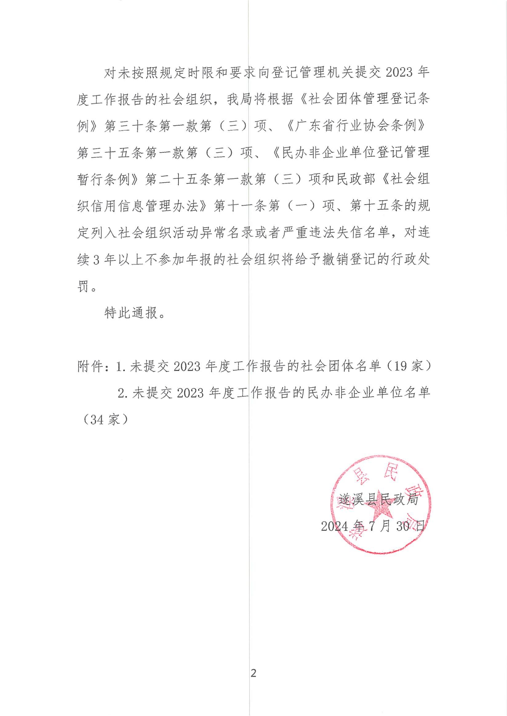 遂溪縣民政局關于全縣性社會組織2023年度工作報告情況的通報_01.jpg