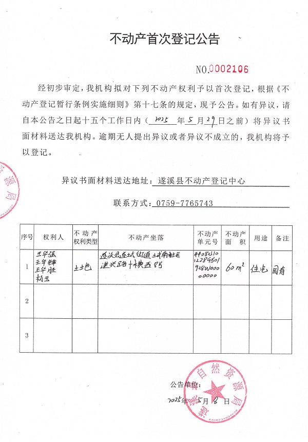不動產首次登記公告（王華強、王華鋒、王華勝、楊玉）.jpg