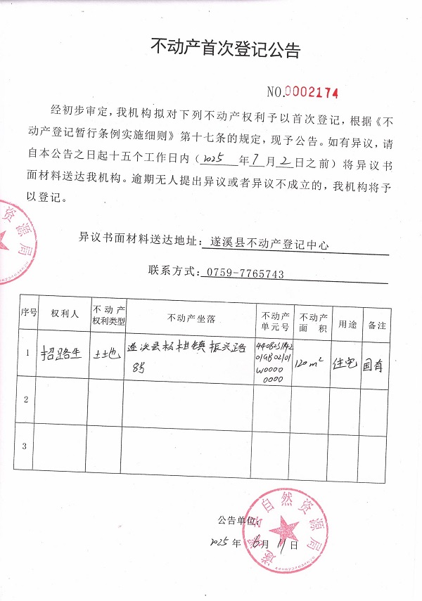 不動產首次登記公告（招路生）.jpg